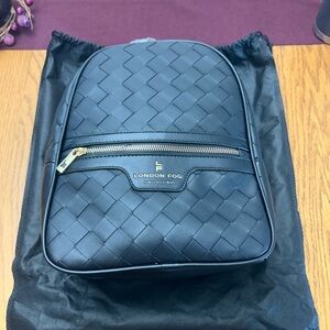 London Fog Black Woven Backpack